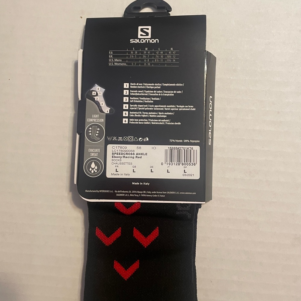 SALOMON SPEEDCROSS ANKLE RUNNING SOCK Lot of 2 Packs Men's NEW - Picture 6 of 7
